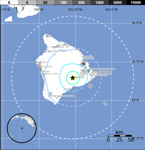 Earthquakes Reported on Hawaii