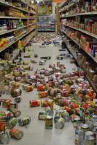 El Sol Market on Main Street in Brawley, Calif., was hit hard by the earthquakes that hit throughout Sunday, Aug. 26, 2012. Dozens of small to moderate earthquakes rattled Southern California on Sunday, shaking an area from rural Imperial County to the San Diego coast and north into the Coachella Valley. / AP Photo/Imperial Valley Press, Brandy Ronek